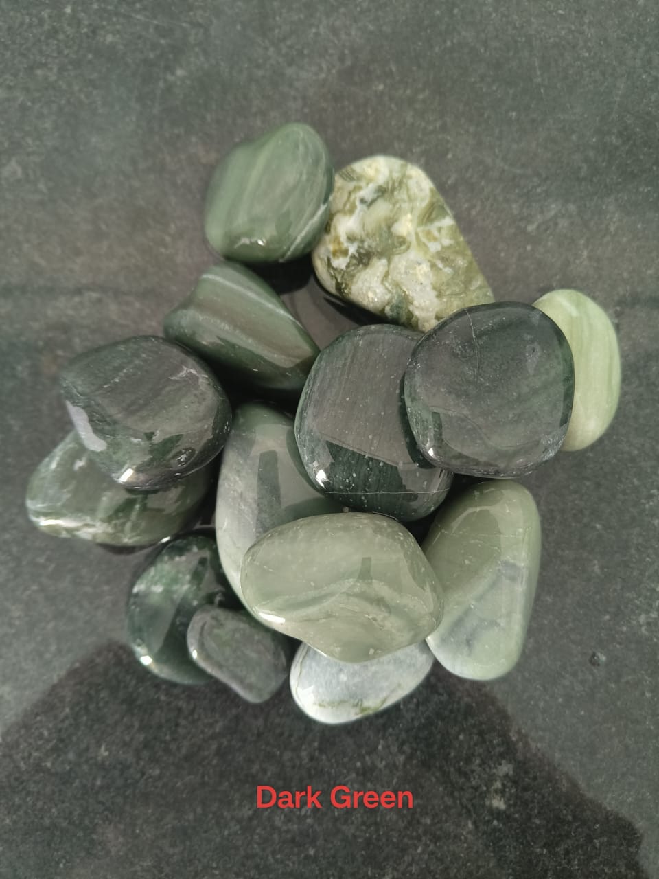 dark green pebbles