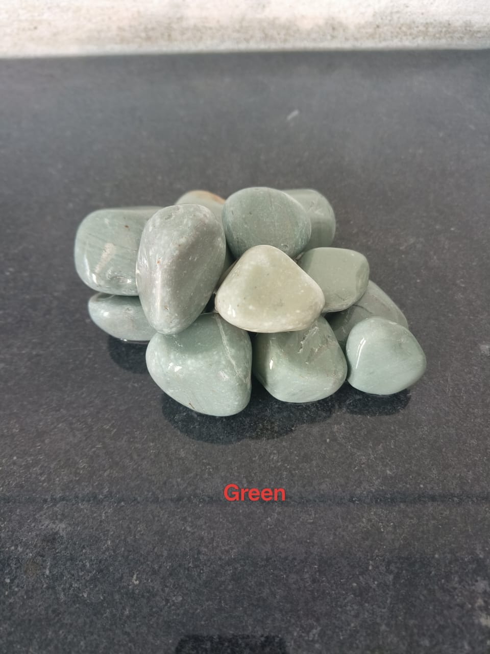 light green pebbles